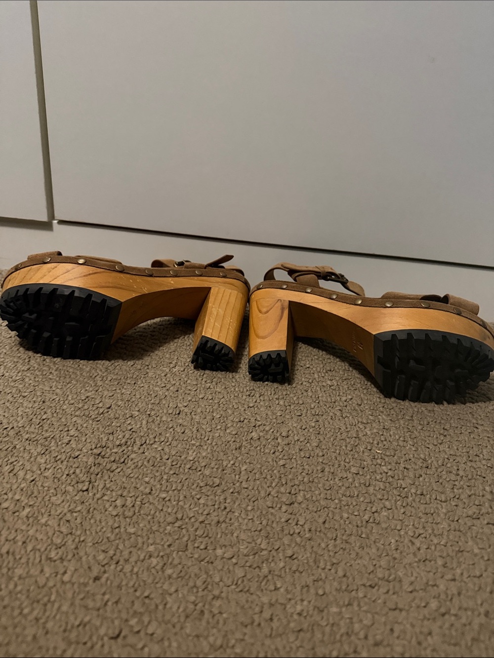 Polo by Ralph Lauren Brown Suede Platform Sandals - Picture 5 of 7